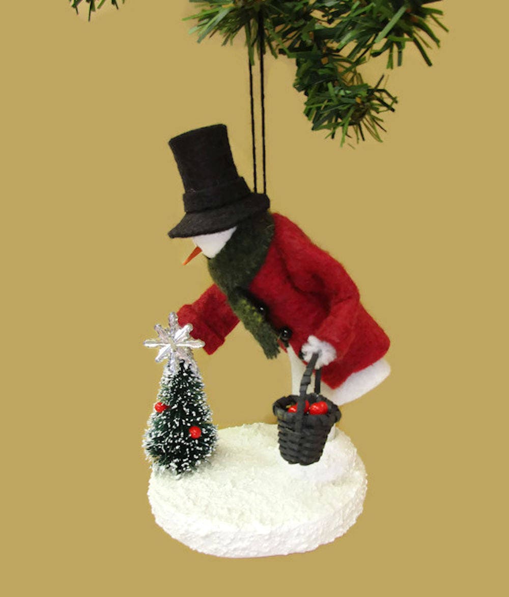 Snowman Decorating the Tree