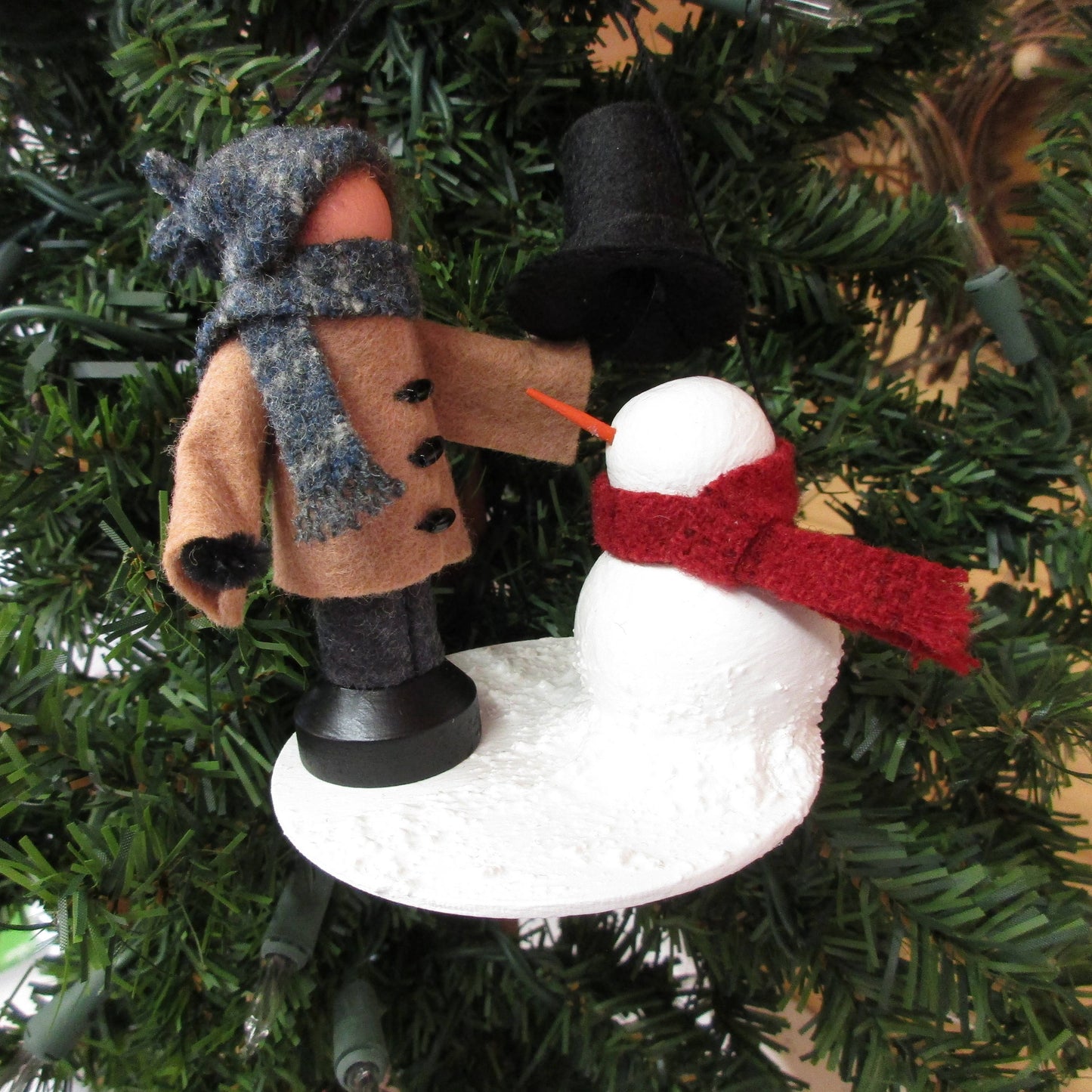 Boy Making A Snowman